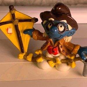 Rare 2.0502 Historical B Franklin Smurf / 1984 Vintage Peyo Schleich PVC Figure